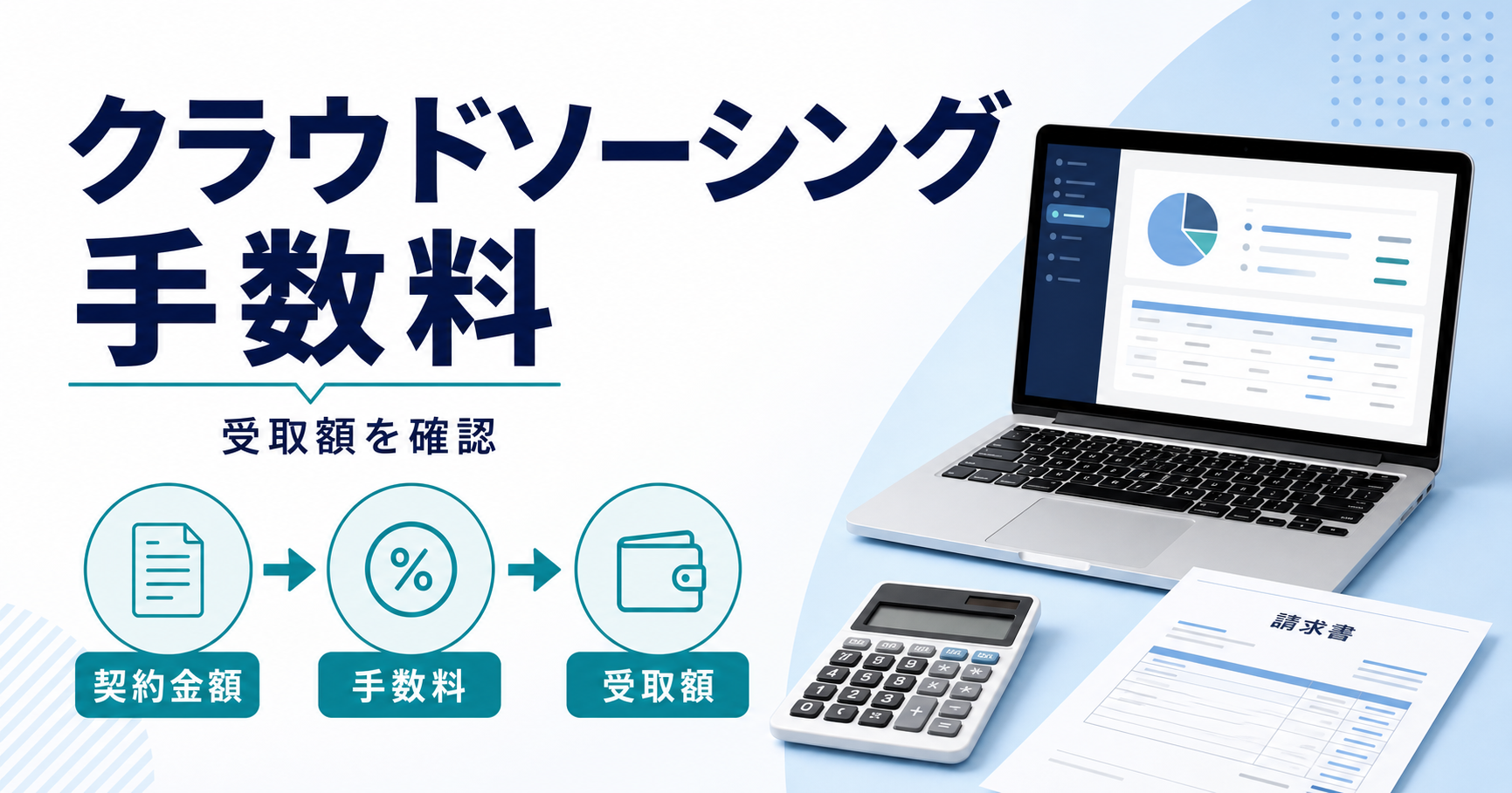 クラウドソーシングの契約金額・手数料・受取額を確認する図解